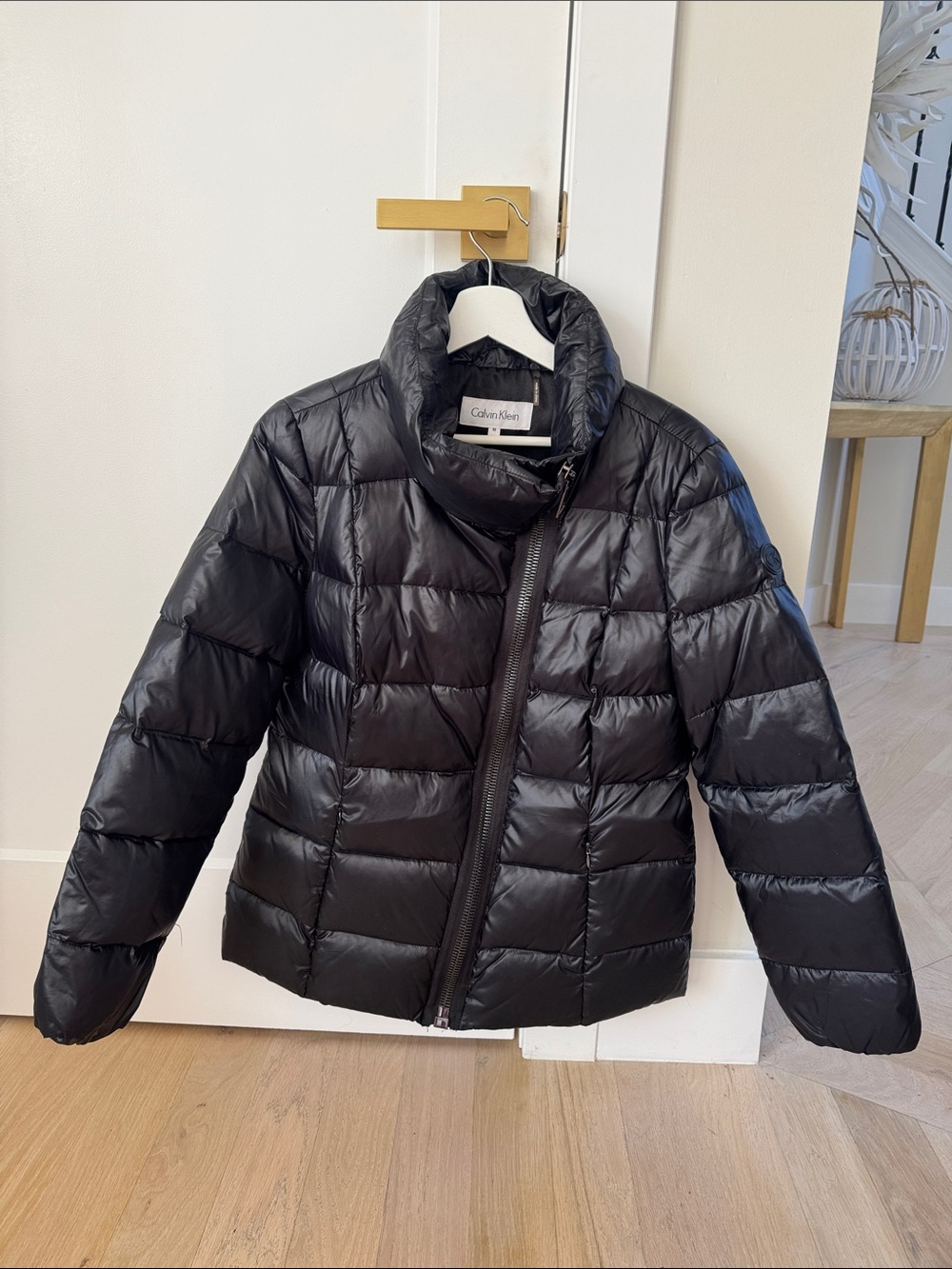 Calvin Klein Shiny Black Quilted Puffer Jacket